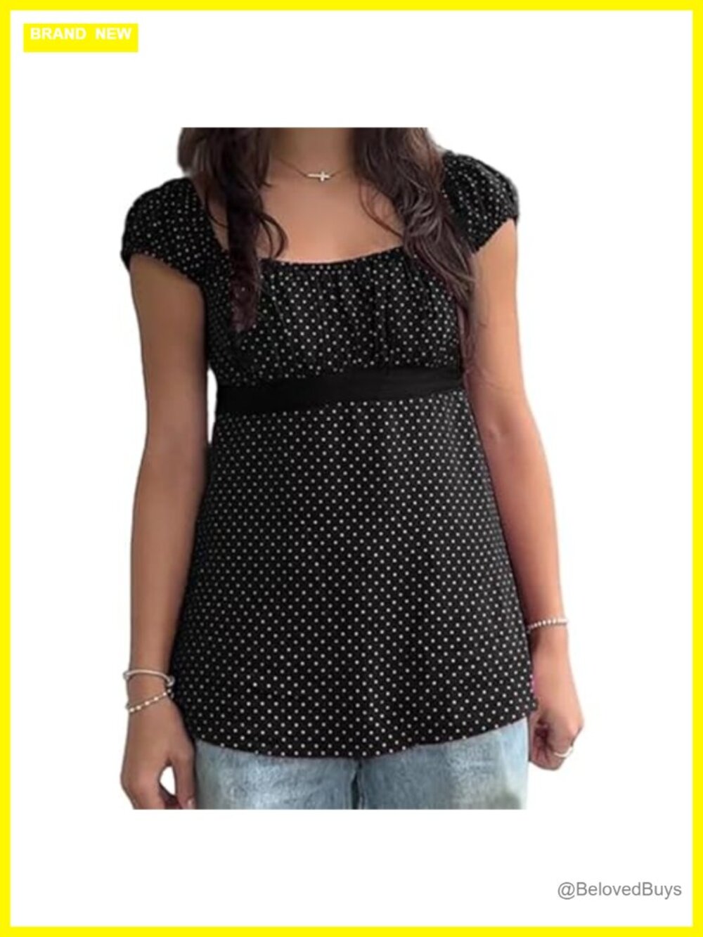 Women Y2k Fairy Coquette Polka Dot Babydoll Peplum Short Sleeve Crop Top